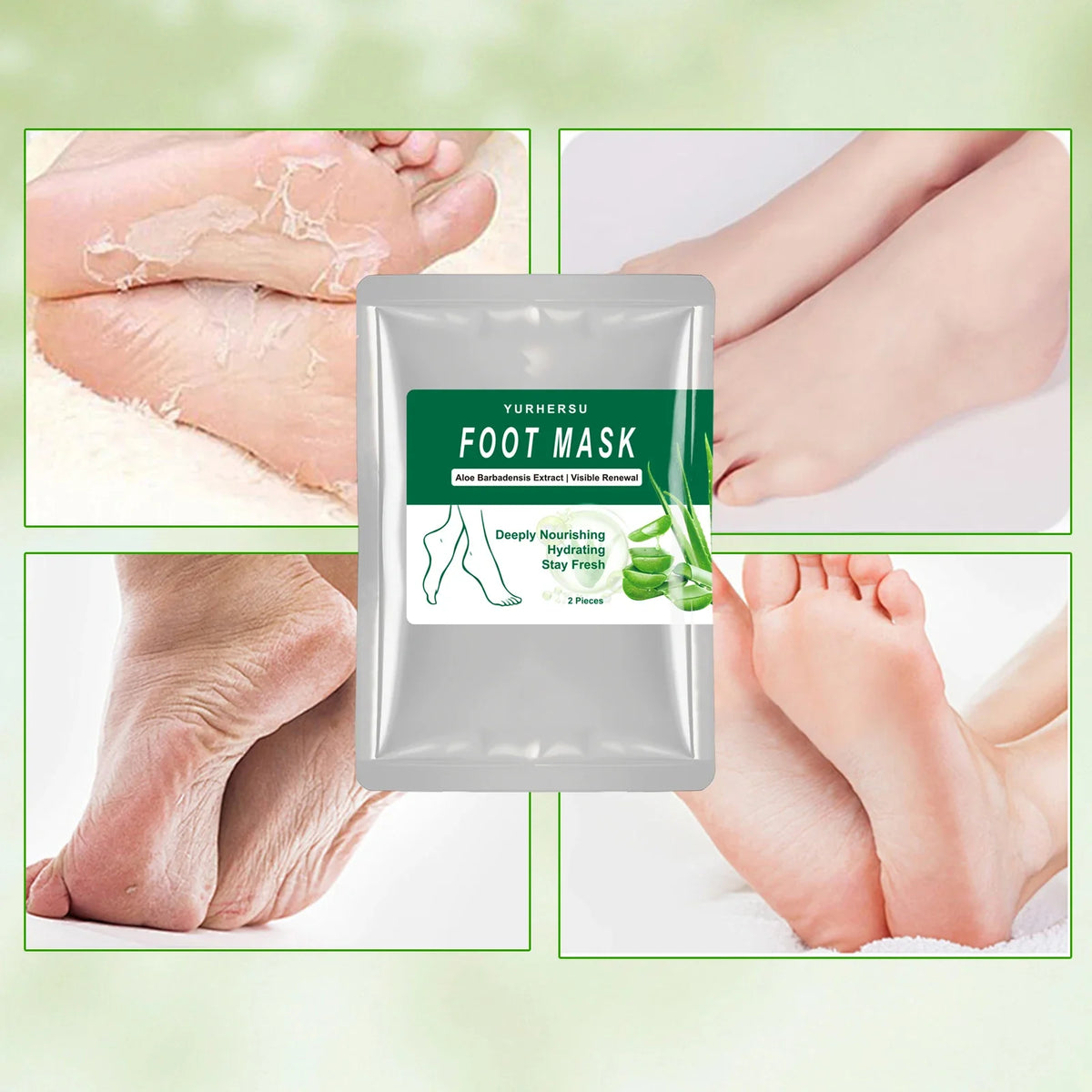 Aloe Vera Exfoliating Foot Mask Socks – Moisturizing Treatment