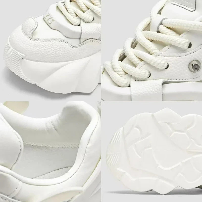 Men's Chunky Sneakers – Lace-Up Height Boost Casual Shoes