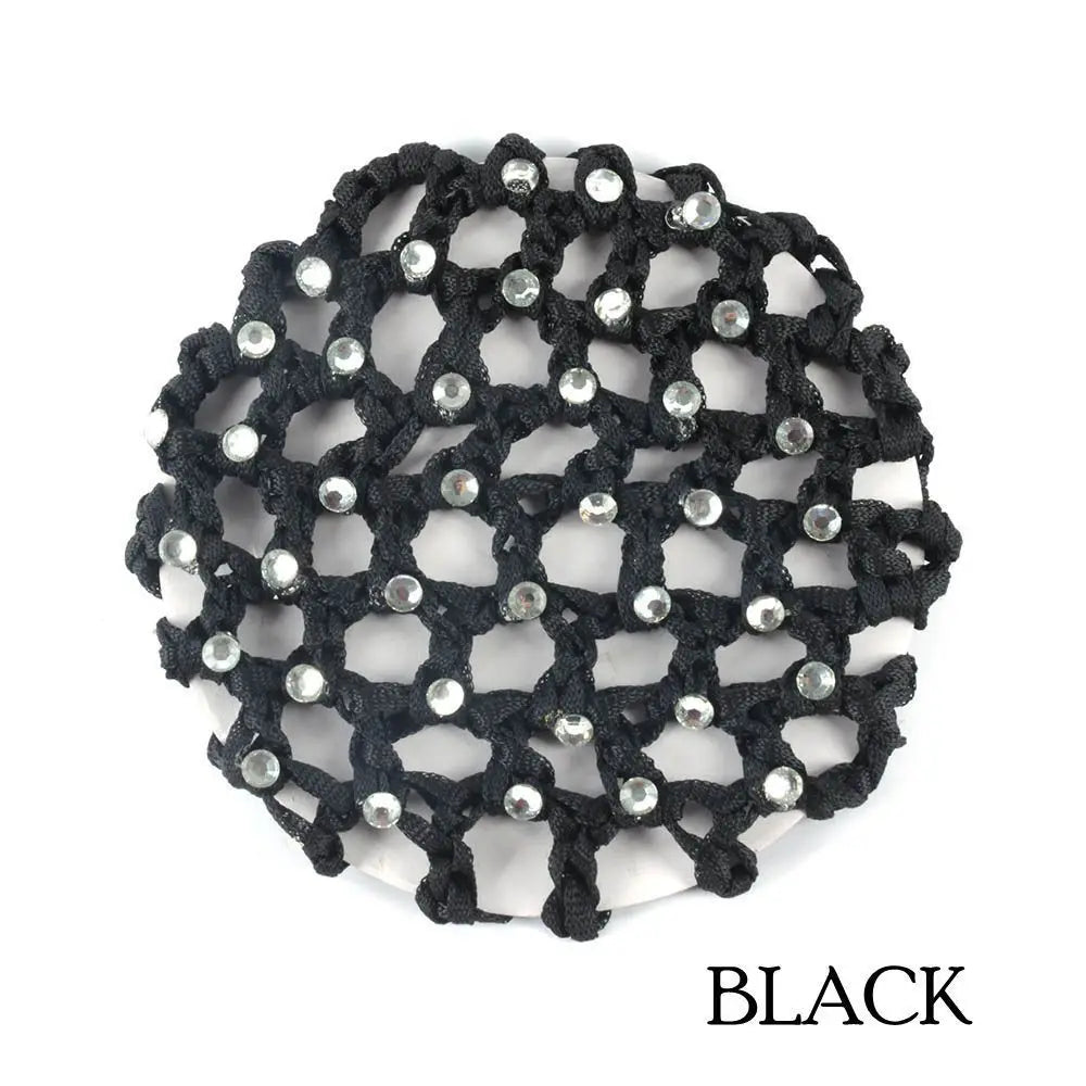Pearl Rhinestone Bun Cover Hair Net | Ballet Dance Elastic