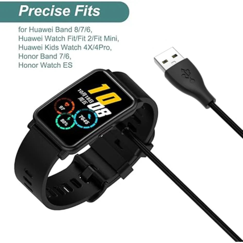 2-Pack USB Charger for Huawei Band 10/9/8/7/6 & Watch Fit