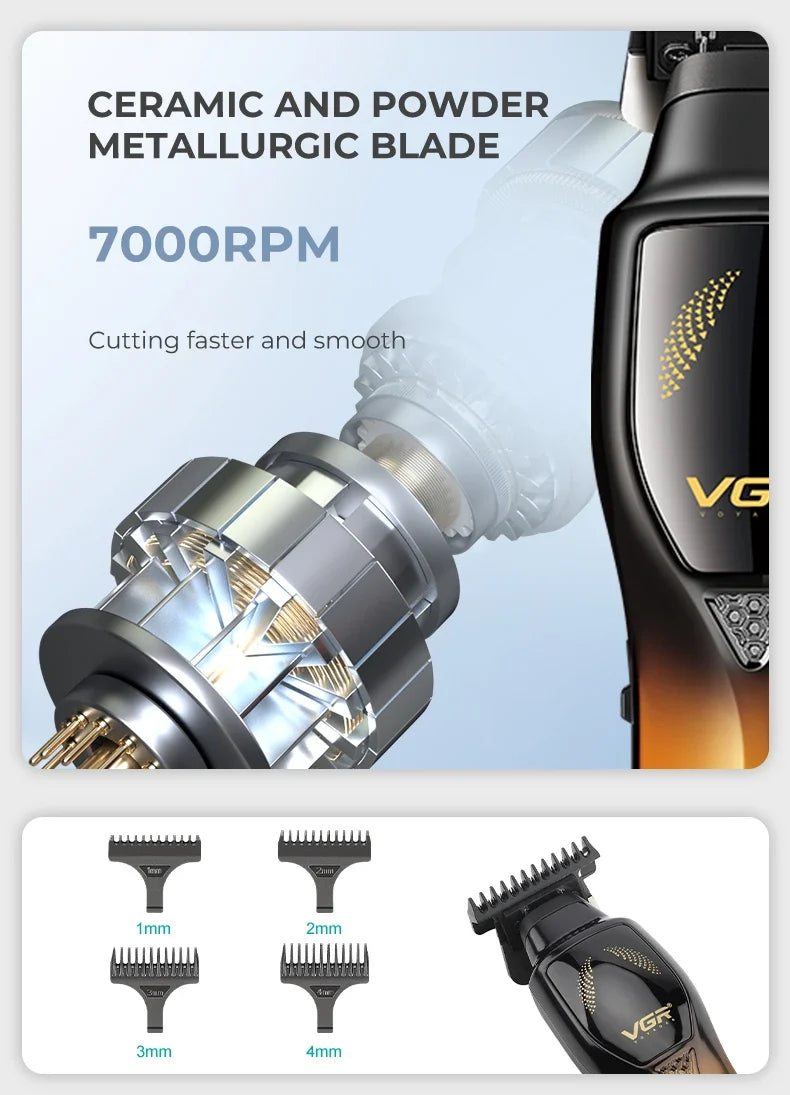VGR V-187 Cordless Hair Clipper | LED Display, USB Charging
