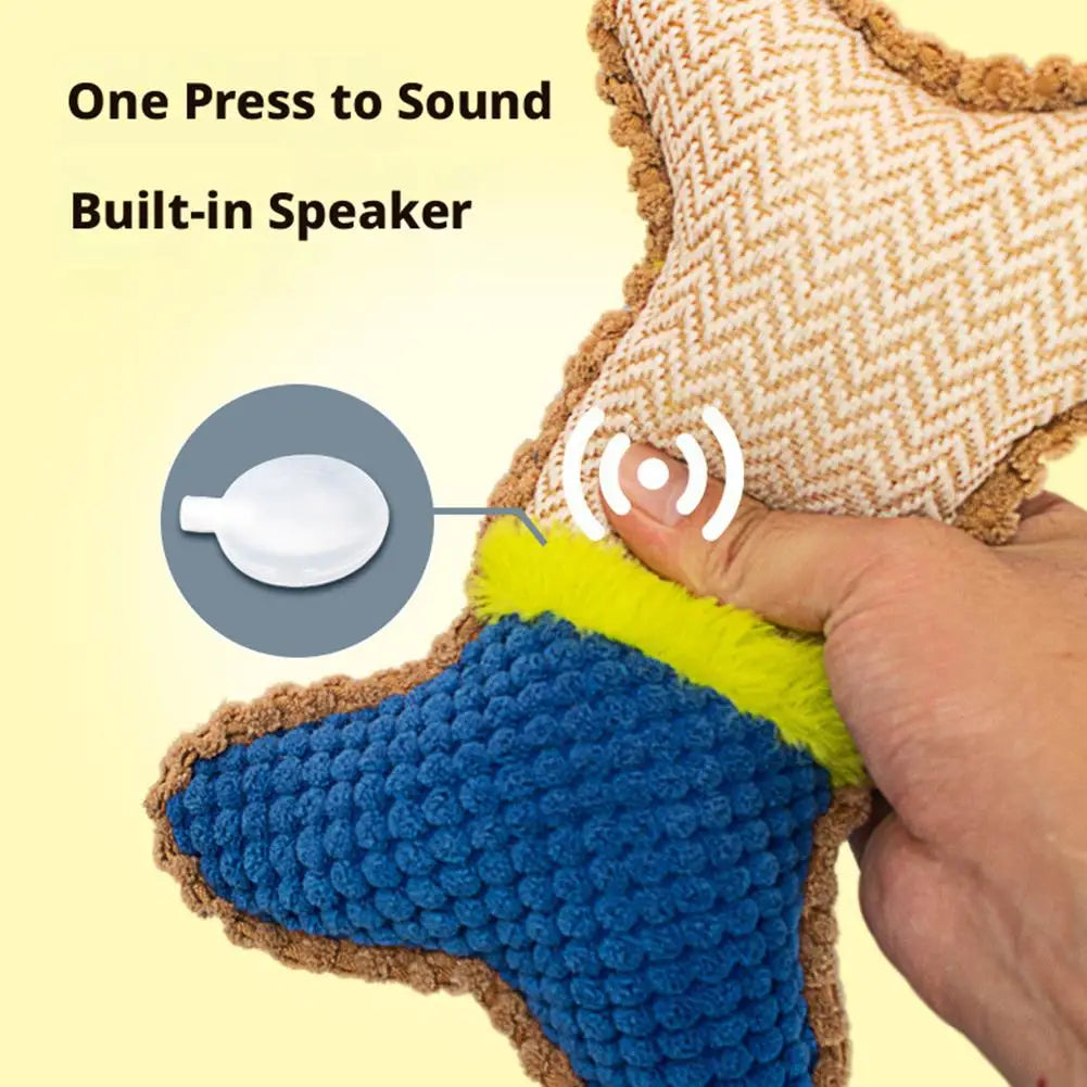 Plush Dog Bone Squeaky Toy – Small & Medium Dogs Chew Toy