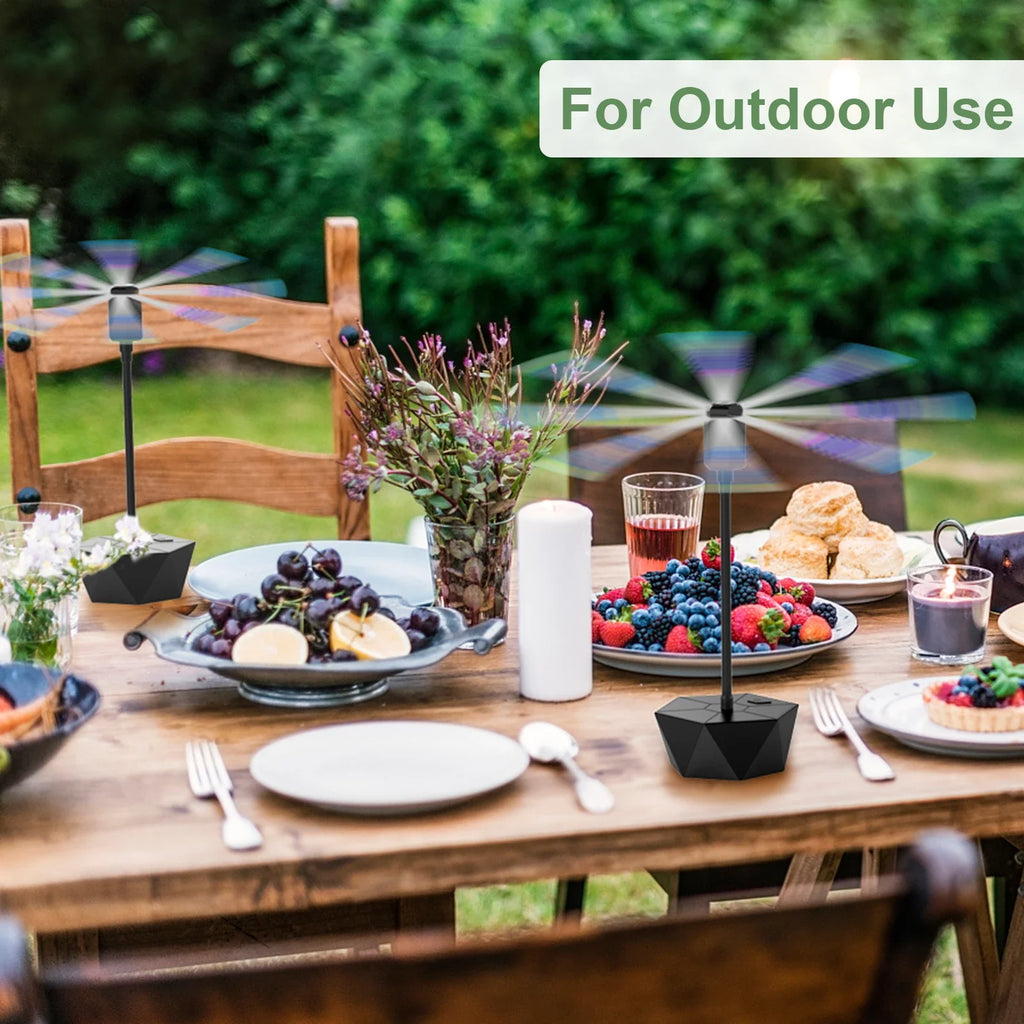 Soundless Fly Repellent Fan – Soft Blades, Hook, BBQ & Picnic