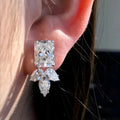Huitan CZ Stud Earrings – Geometric Cubic Zirconia Fashion Jewelry