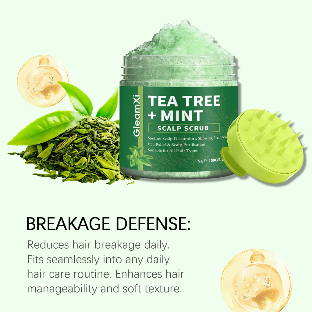 Gleamxi Tea Tree Scalp Scrub | Anti-Dandruff Deep Cleanse