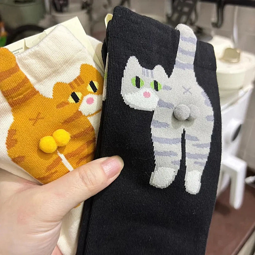 Cat Lover Socks Funny Crew Balls Breathable Supplies Adorable Hosiery