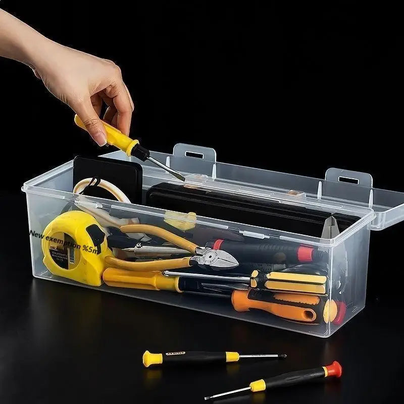 Multi-Compartment Transparent Tool Organizer Storage Box