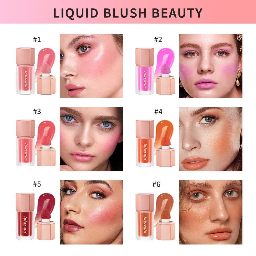 Lakerain 6-Shade Matte Liquid Blush – Waterproof Long-Lasting