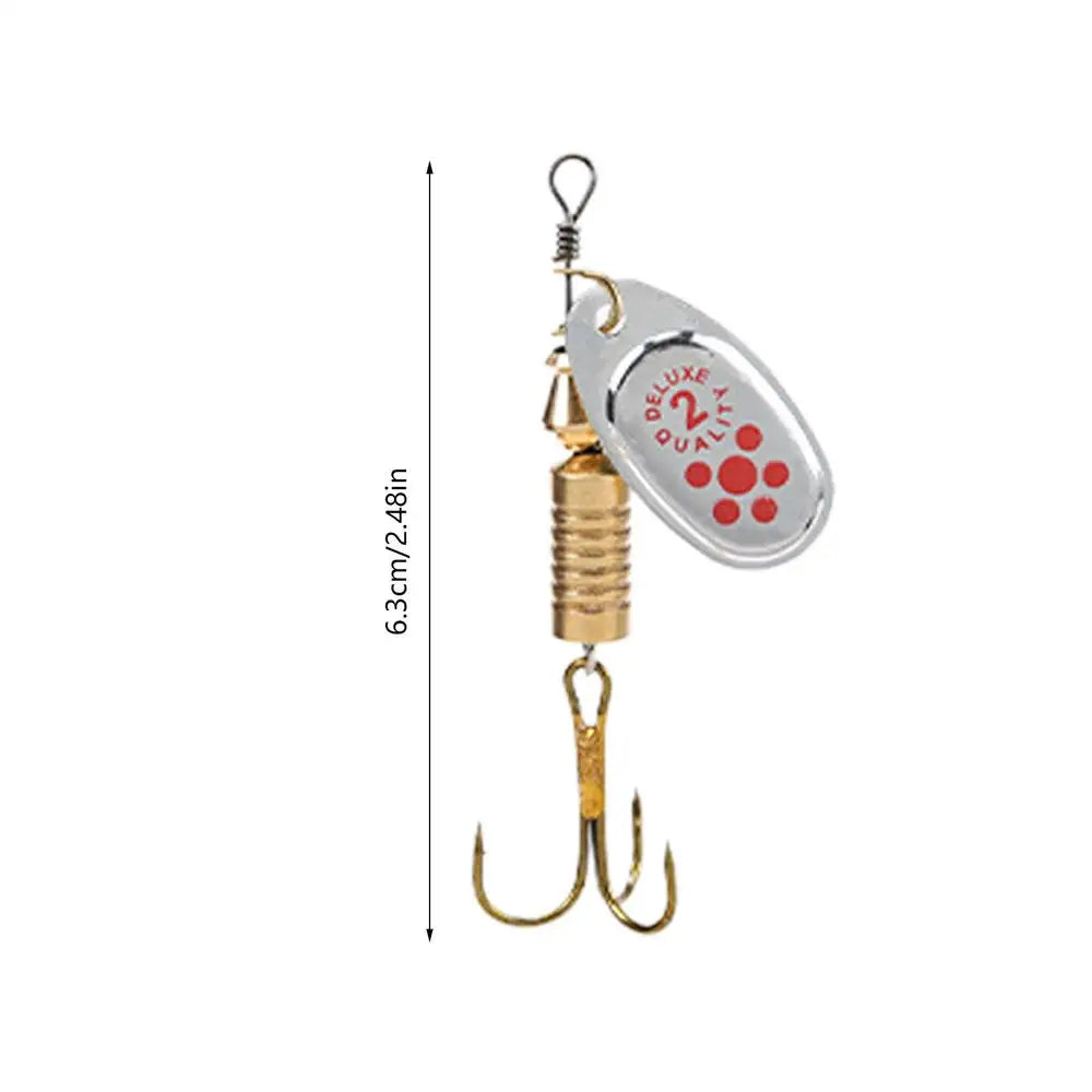 10-Pc Gold Spinner Baits Set – Three-Hook Metal Fishing Lures