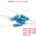 20pcs 1W Metal Film Resistors 1% Tolerance – 390Ω–910Ω Pack