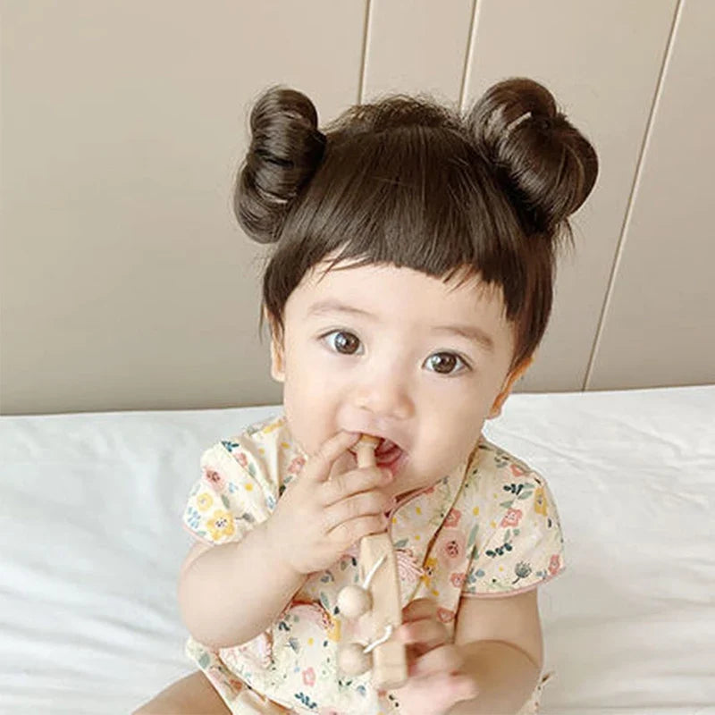 Kids Braided Wig Headband – Fake Bangs Hair Accessory for Girls