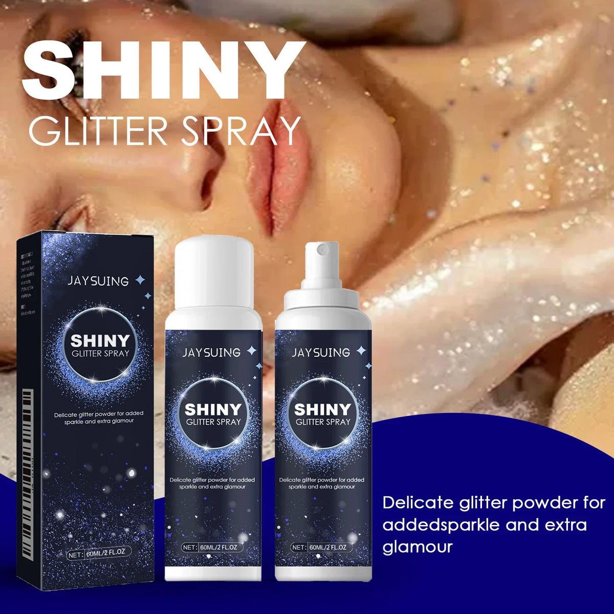 Diamond Body Glitter Spray – Shimmer Highlighter for Face & Hair