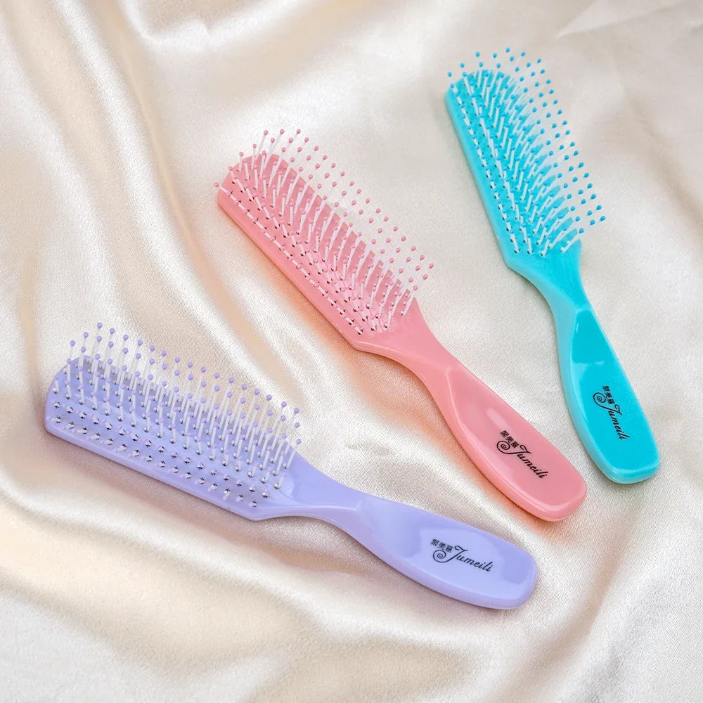 Pastel Detangling Hair Brush – Soft Nylon Bristles, 3 Colors