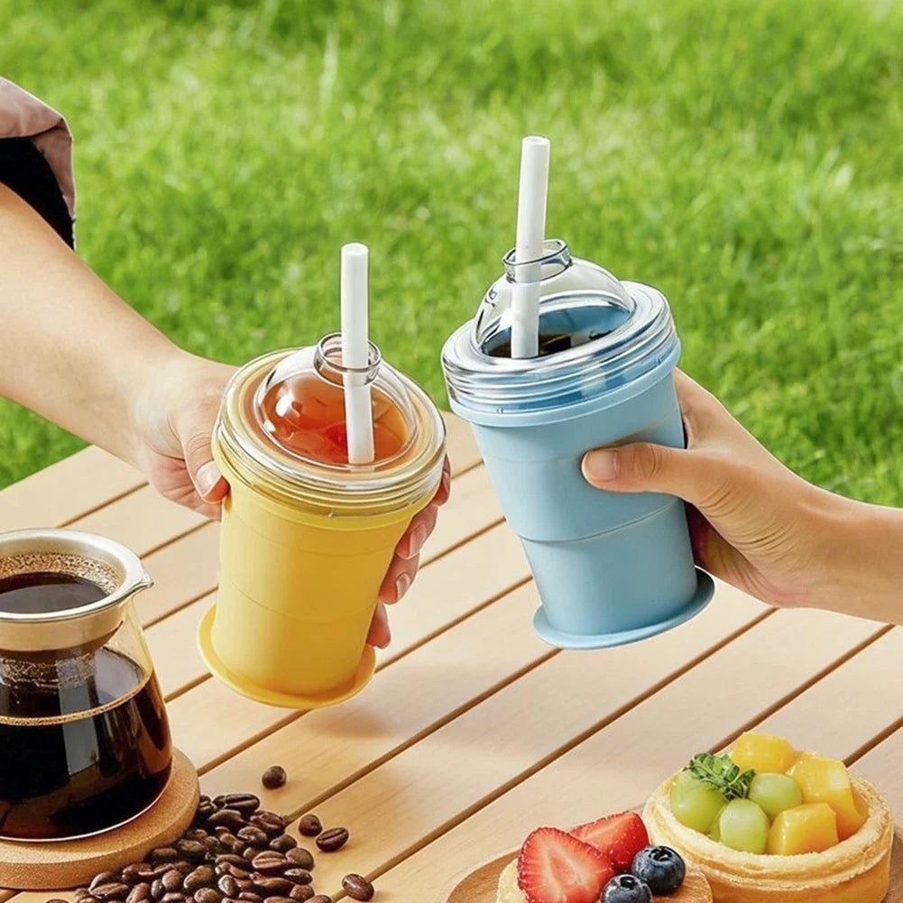 2-in-1 Collapsible Silicone Ice Ball Maker Cup | Foldable Tumbler
