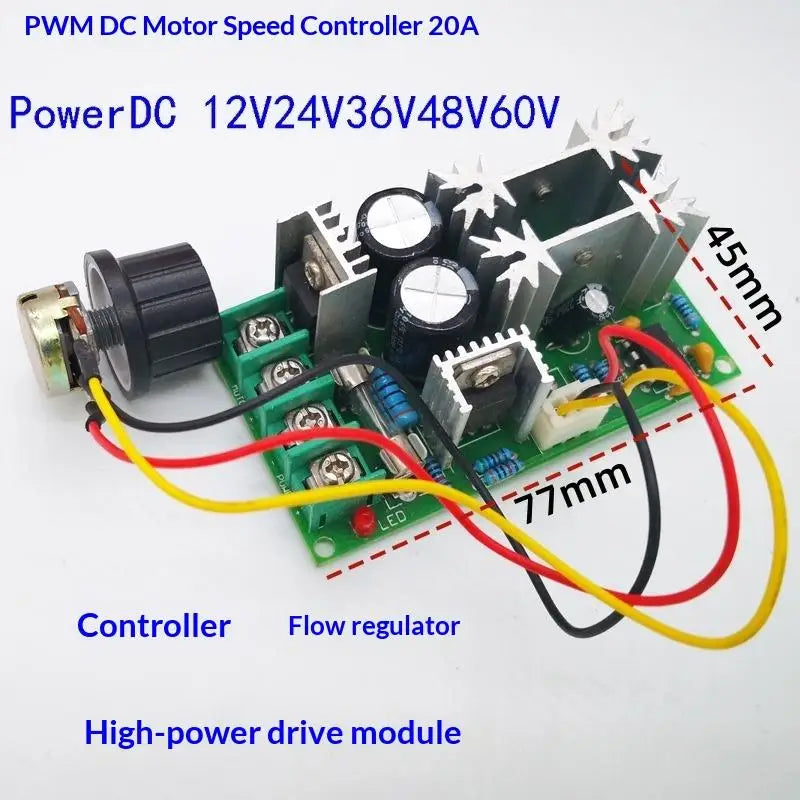 DC 9V-60V 12V 24V 60V 20A Motor Pulse Width Modulator Regulator PWM