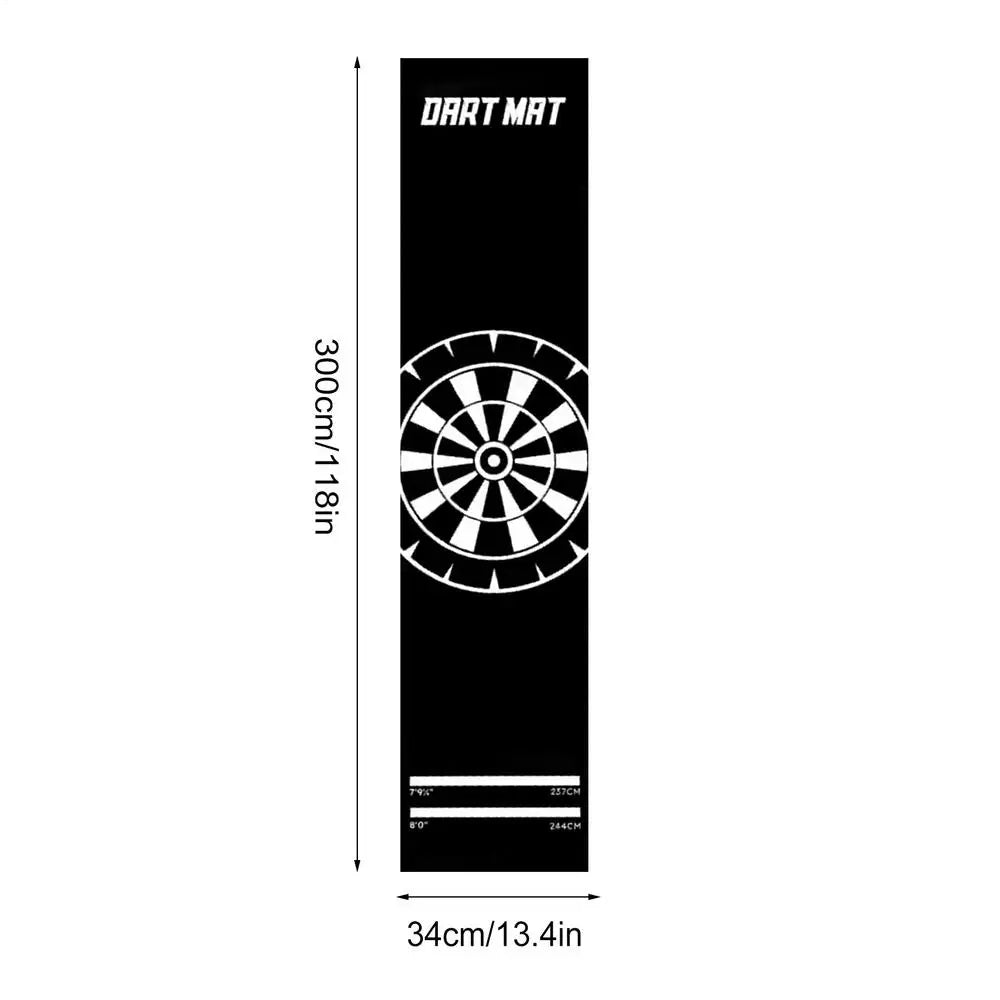 Non-Slip Dart Board Floor Mat with Throw Line | 118" Long