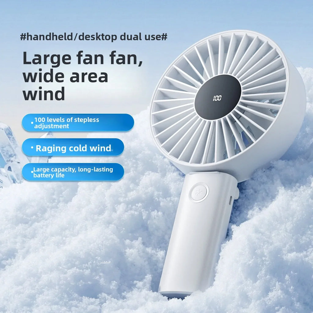 3-in-1 Portable USB Fan – Handheld, Neck & Desktop, 4000mAh