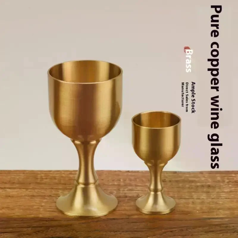 Brass Wine Glass Goblet Tabletop Mini Shot Copper Crafts Red White