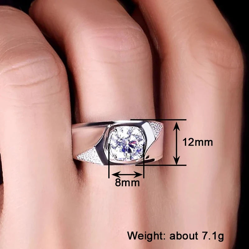 Huitan Women's Silver CZ Cubic Zirconia Wedding Ring | Size 5–14
