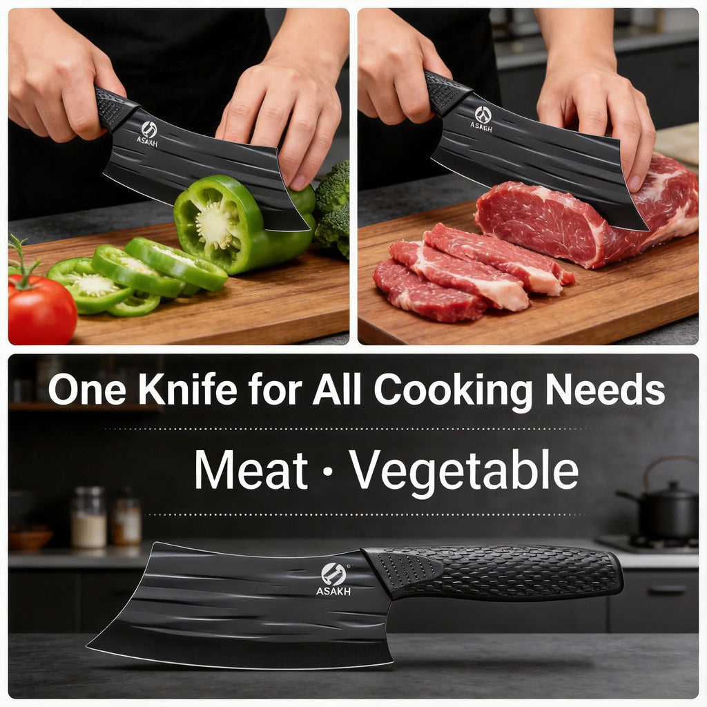 Professional Forged Stainless Steel Cleaver Knife | Non-Slip Handle