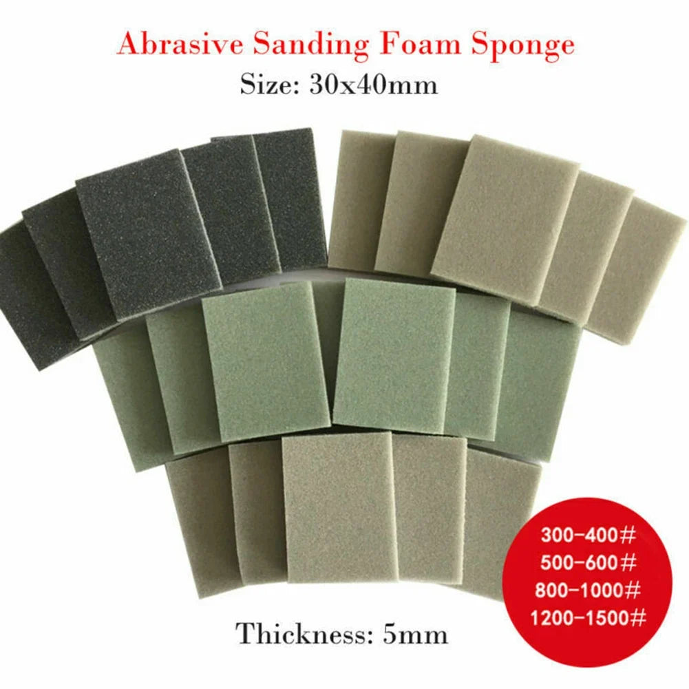 10 Sponge Sanding Block Wet Dry Bodywork Fine Coarse Grit Sandpaper