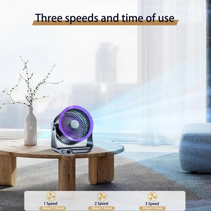5W USB Rechargeable Desktop Air Circulation Fan | 4000mAh