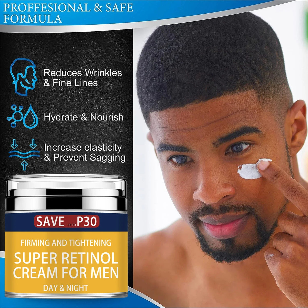Men's Face Cream Moisturizer Anti Aging Men Collagen Retinol