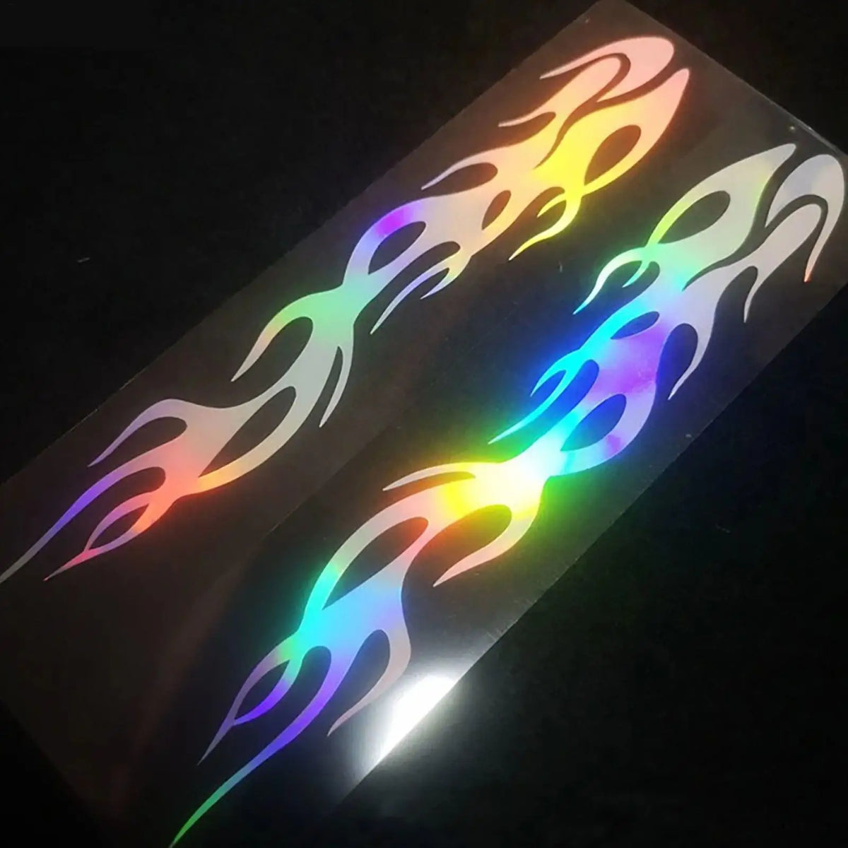 Reflective Flame Motorcycle Stickers – Waterproof PVC Decals