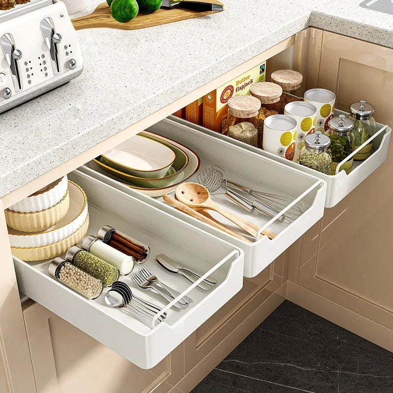Pull-Out Cabinet Organizer Rack | Spice & Kitchen Drawer