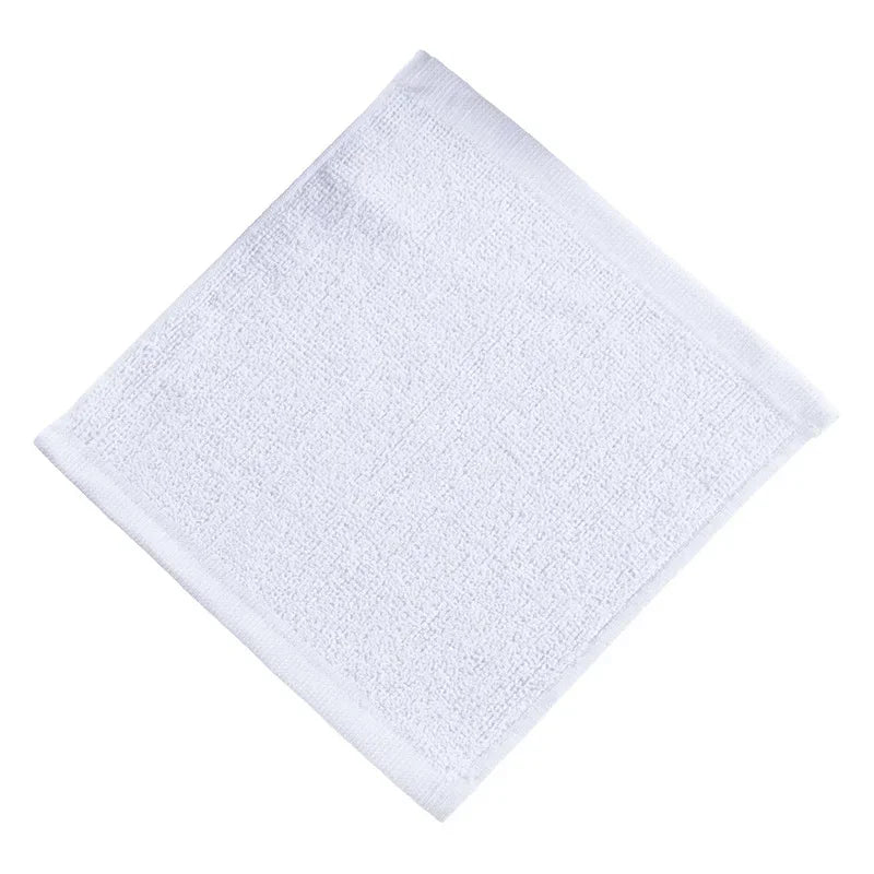 10-Pack Pure Cotton Kids Square Towels 20x20cm | White Wipes
