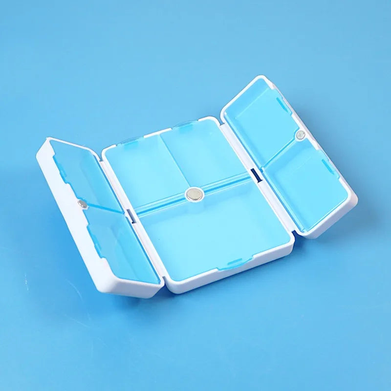 Pill Box 7 Grids Portable Double Layer Mini Medicine Sealed Moisture