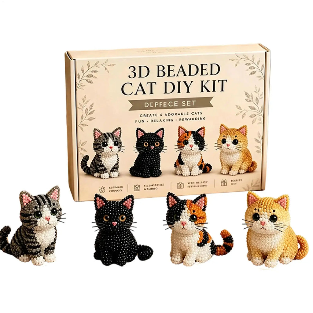 DIY Animal Beading Cute Beginner-friendly 3D Cat Funny Beadwork Desk