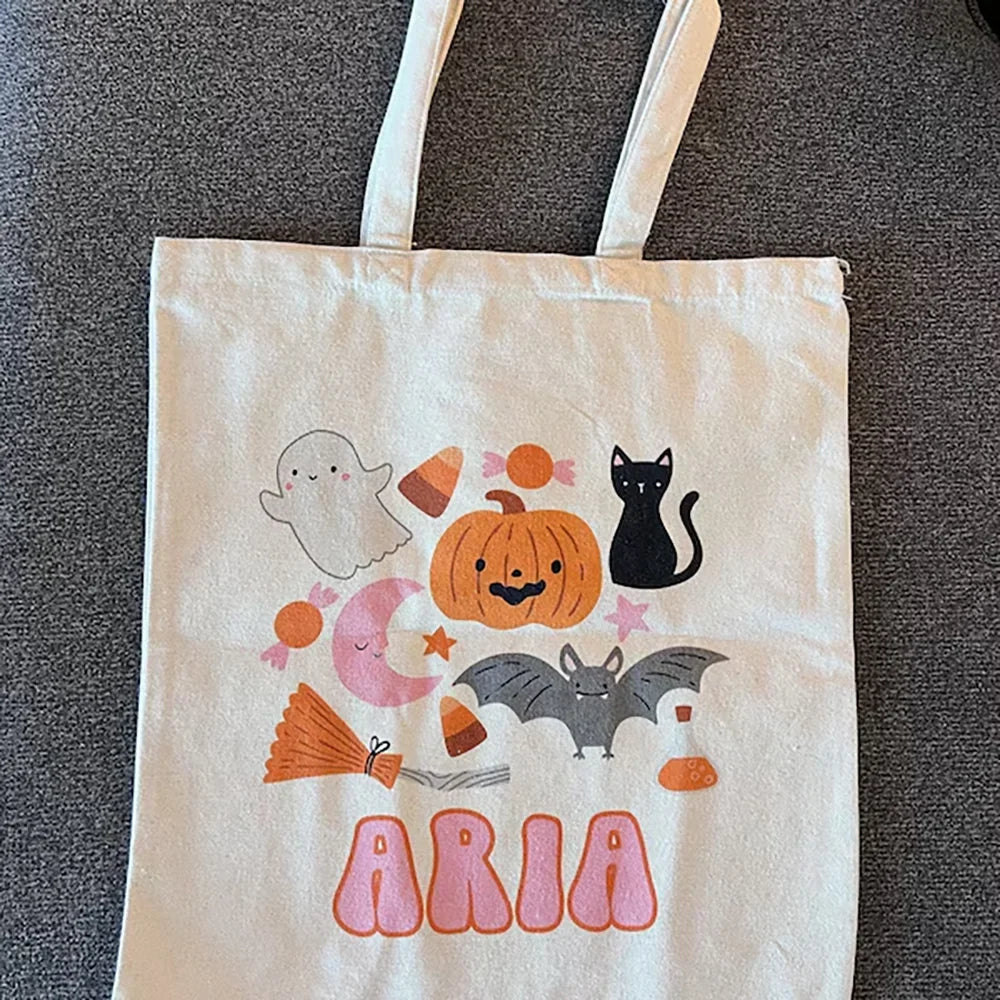 Personalized Halloween Trick or Treat Tote Bags – Set of 3