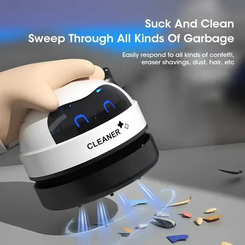 HOMEFISH Mini Desktop Vacuum Cleaner | USB Rechargeable Robot
