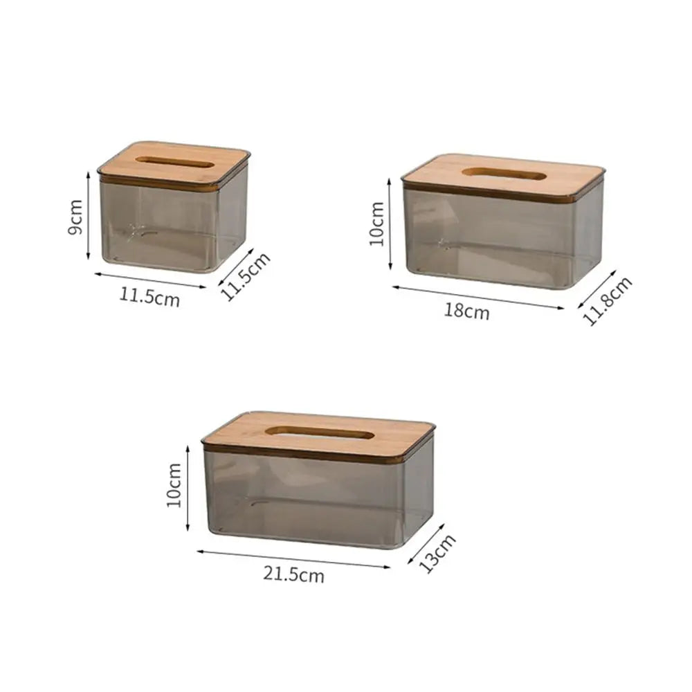 Simple Rectangular Clear Tissue Box Square Paper Living Table Storage