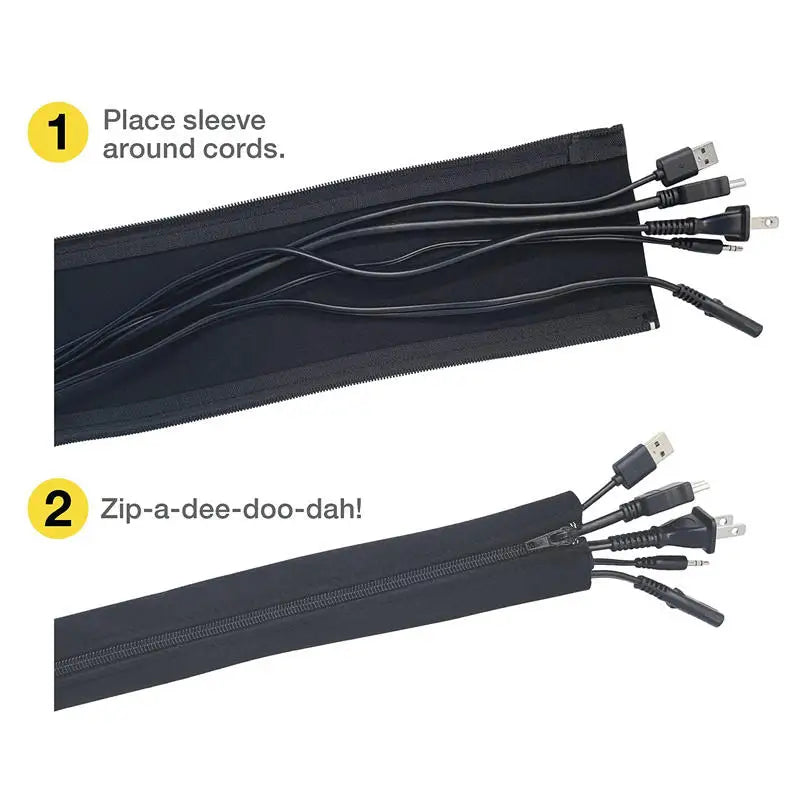 1 2 Black Data Cable Organizer Self-adhesive Desktop Network