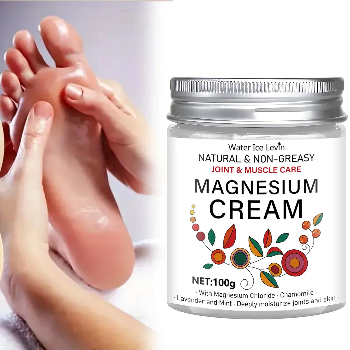 Magnesium Body Cream with Chamomile & Lavender | Moisturizing