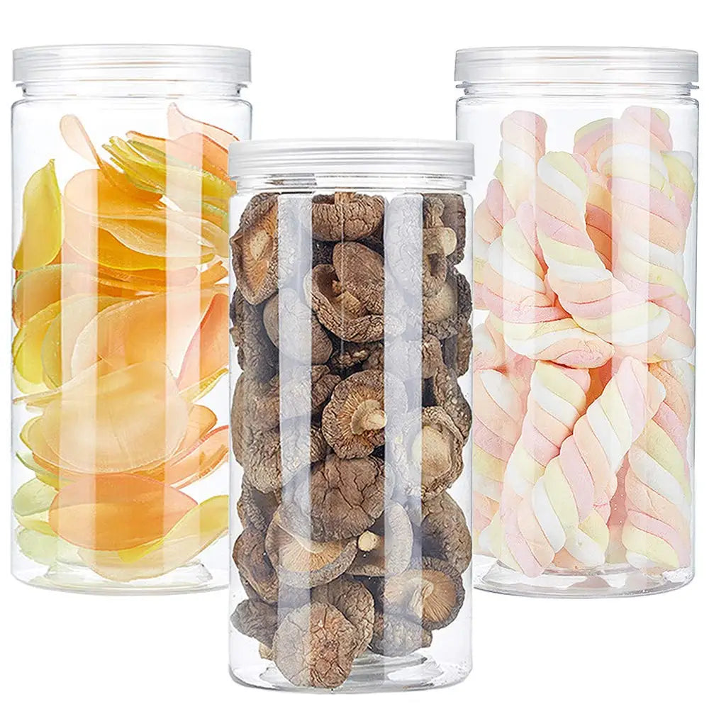 Plastic Packing Bottle PET Clear Empty Seal Circular Bucket Storage