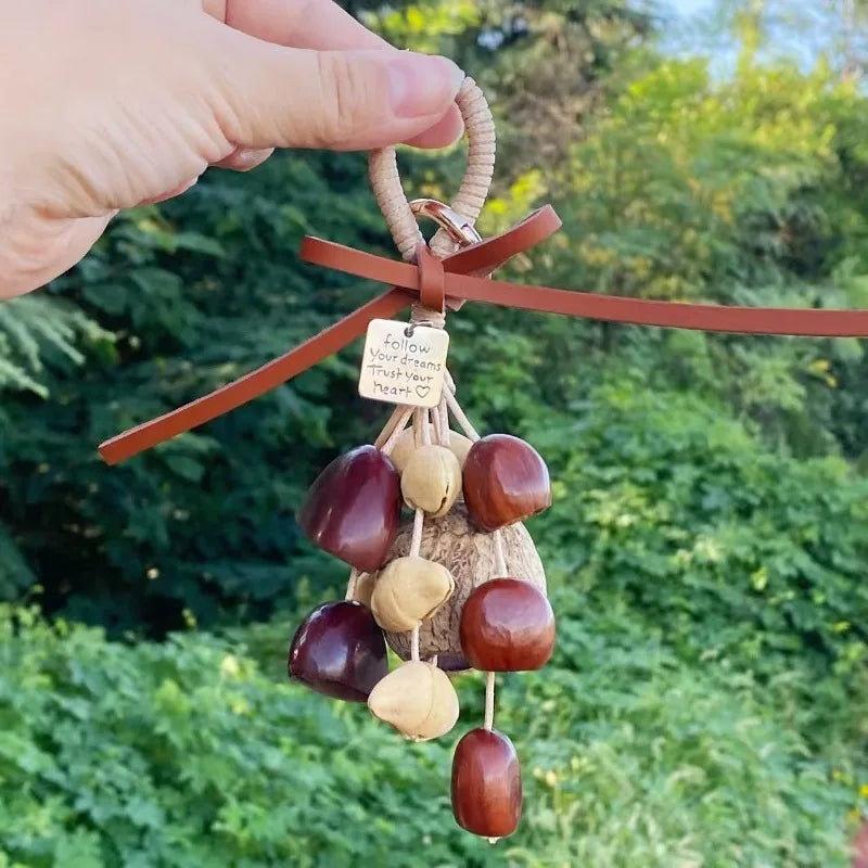 Nut Shell Hanging Bell DIY Material Pendant Accessories Natural Bag