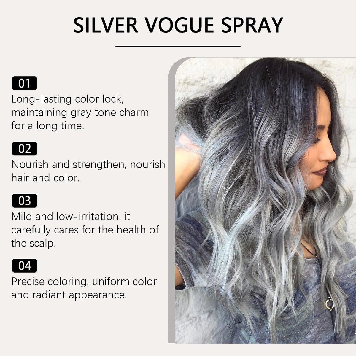 HOEGOA Silver Gray Hair Dye Spray | Nourishing Grandma Grey