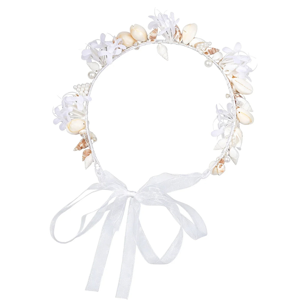 Handmade Shell Flower Hairband | Bridal Seashell Headpiece