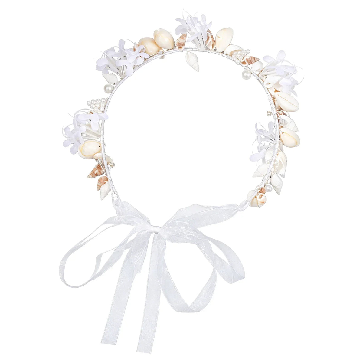 Handmade Shell Flower Hairband | Bridal Seashell Headpiece
