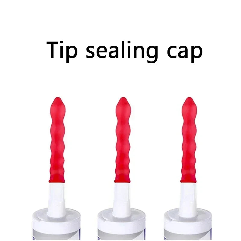 Lot Red Caulking Gun Nozzles Cap Caulk Saving Sealer Saver Open Tube