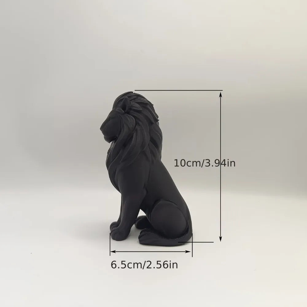 3D Printed Lion Figurine | 10cm Nordic Desktop Statue