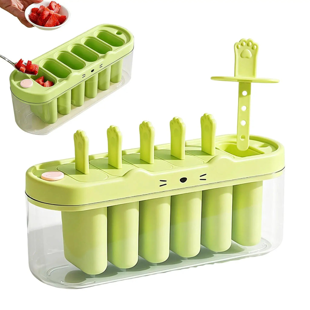6-Cavity Ice Pop Mold Maker – Non-Stick Popsicle Molds & Sticks