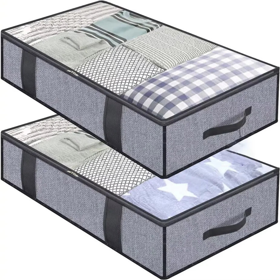 Under-Bed Storage Bags Set of 2 | Foldable with Lid & Handles