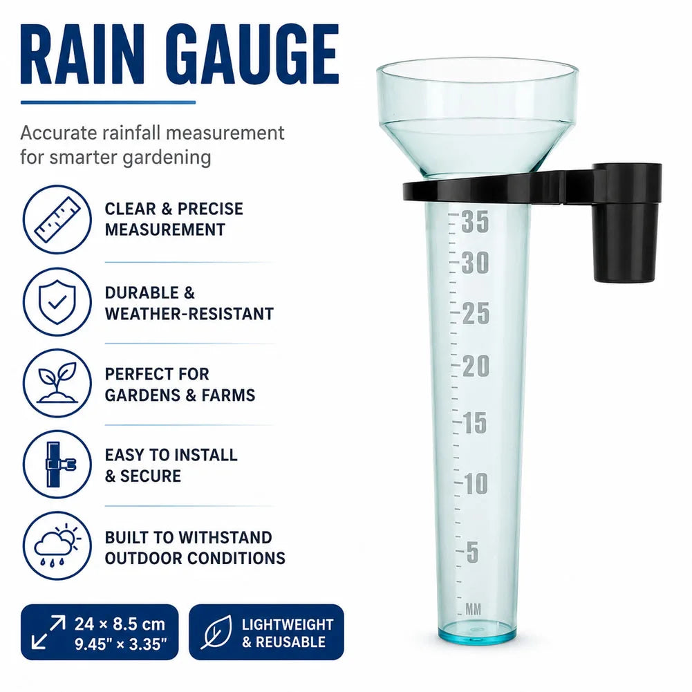 Plastic Rain Gauge 35mm – Garden & Lawn Rain Meter