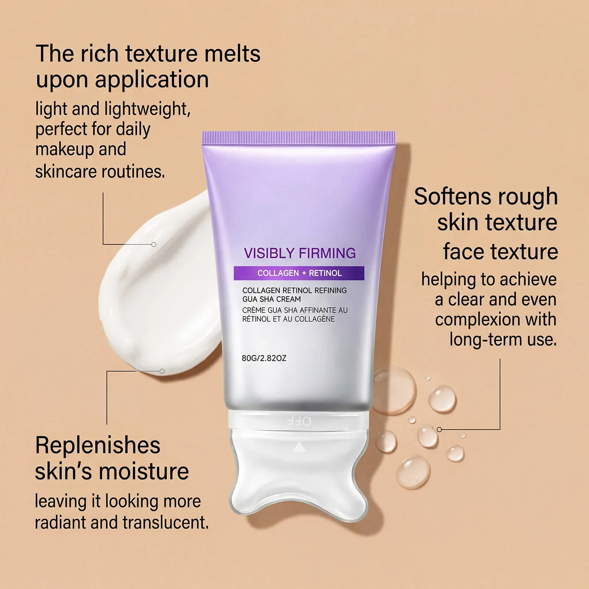 Retinol Collagen Lifting Face Cream & Gua Sha Scraper 80g
