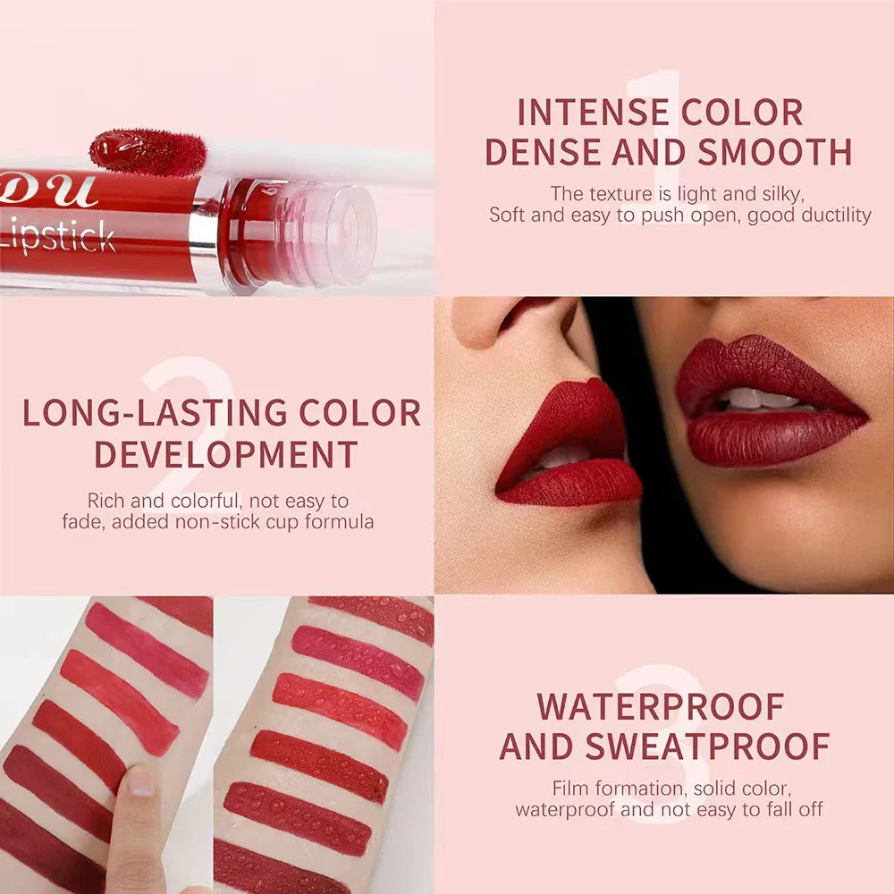 Cmaadu 3-Piece Matte Lipstick Set – Waterproof Long-Lasting