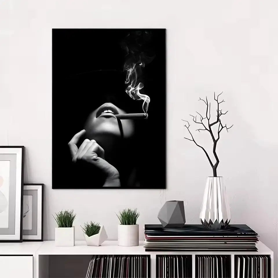 Black & White Women Figure Modern Wall Art Poster Sticker